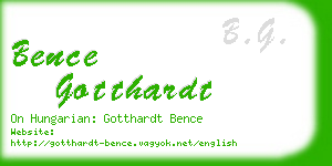bence gotthardt business card